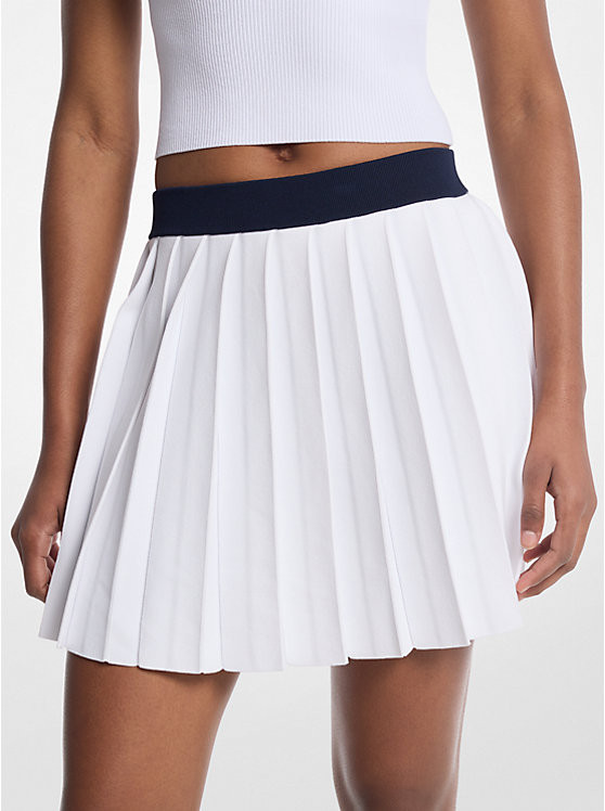 Pleated Stretch Knit Skirt | Michael Kors US