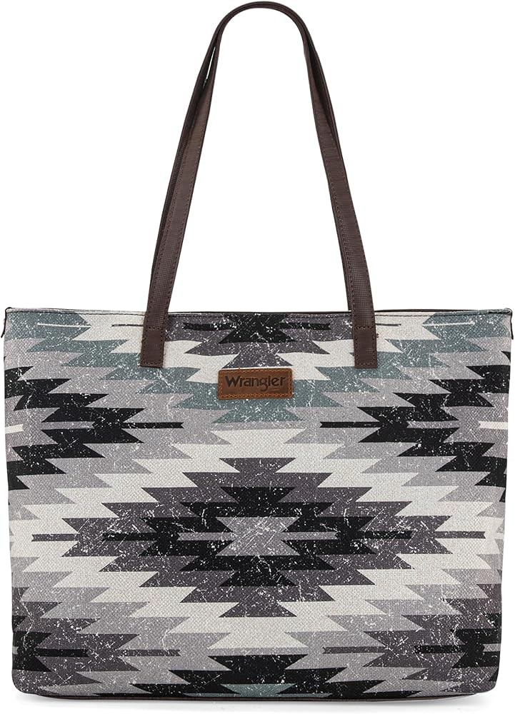 Montana West Wrangler Tote Bag for Women Canvas Shoulder Handbag Aztec Purse | Amazon (US)