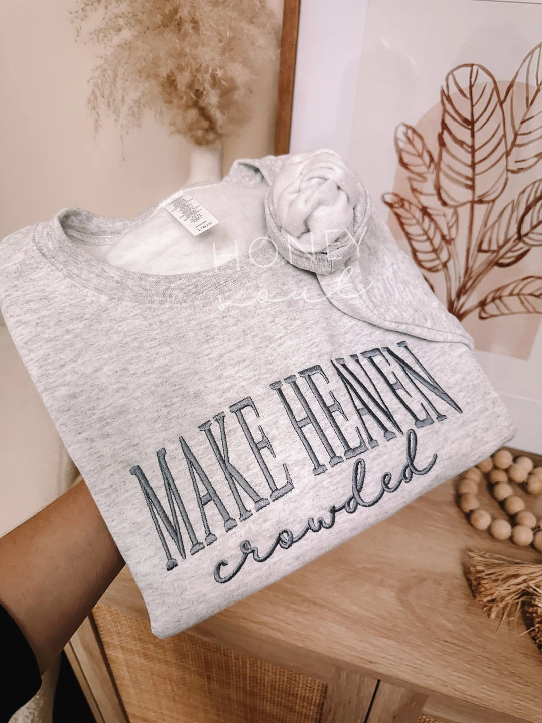 Embroidered Make Heaven Crowded Sweatshirt | Christian Sweatshirt | Embroidered Sweatshirt | Gift... | Etsy (US)