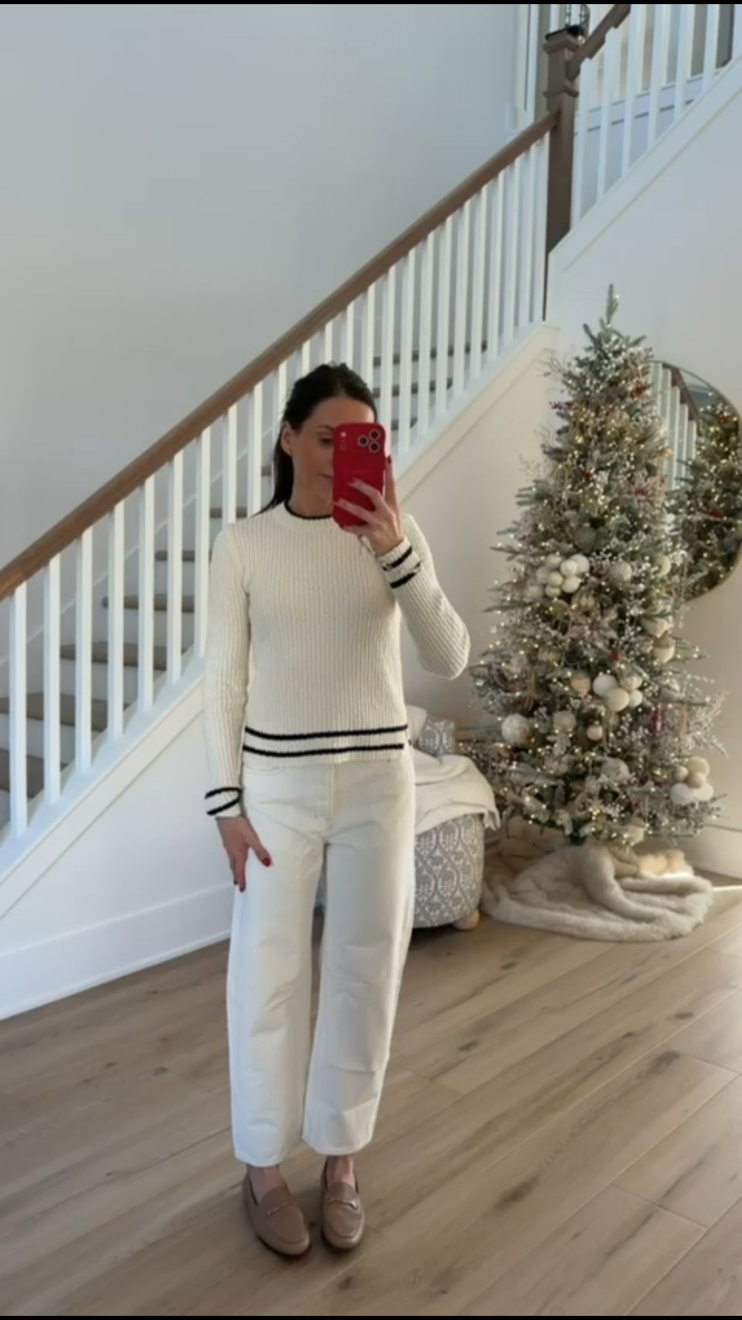 Madewell 40% off your purchase, code EXTRA. Madewell sweater, Madewell barrel jeans, all white outfit, winter outfit, annabrstyle.

#LTKOver40 #LTKSaleAlert #LTKFindsUnder100