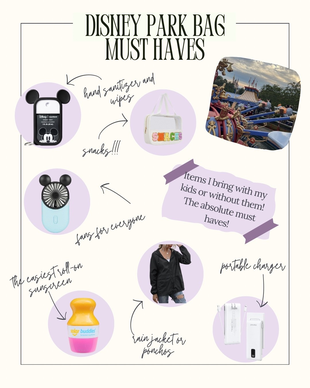 My Disney park bag must haves! These are always in my bag whether or not my kids are with me! 

#LTKTravel #LTKmomlife #LTKKids