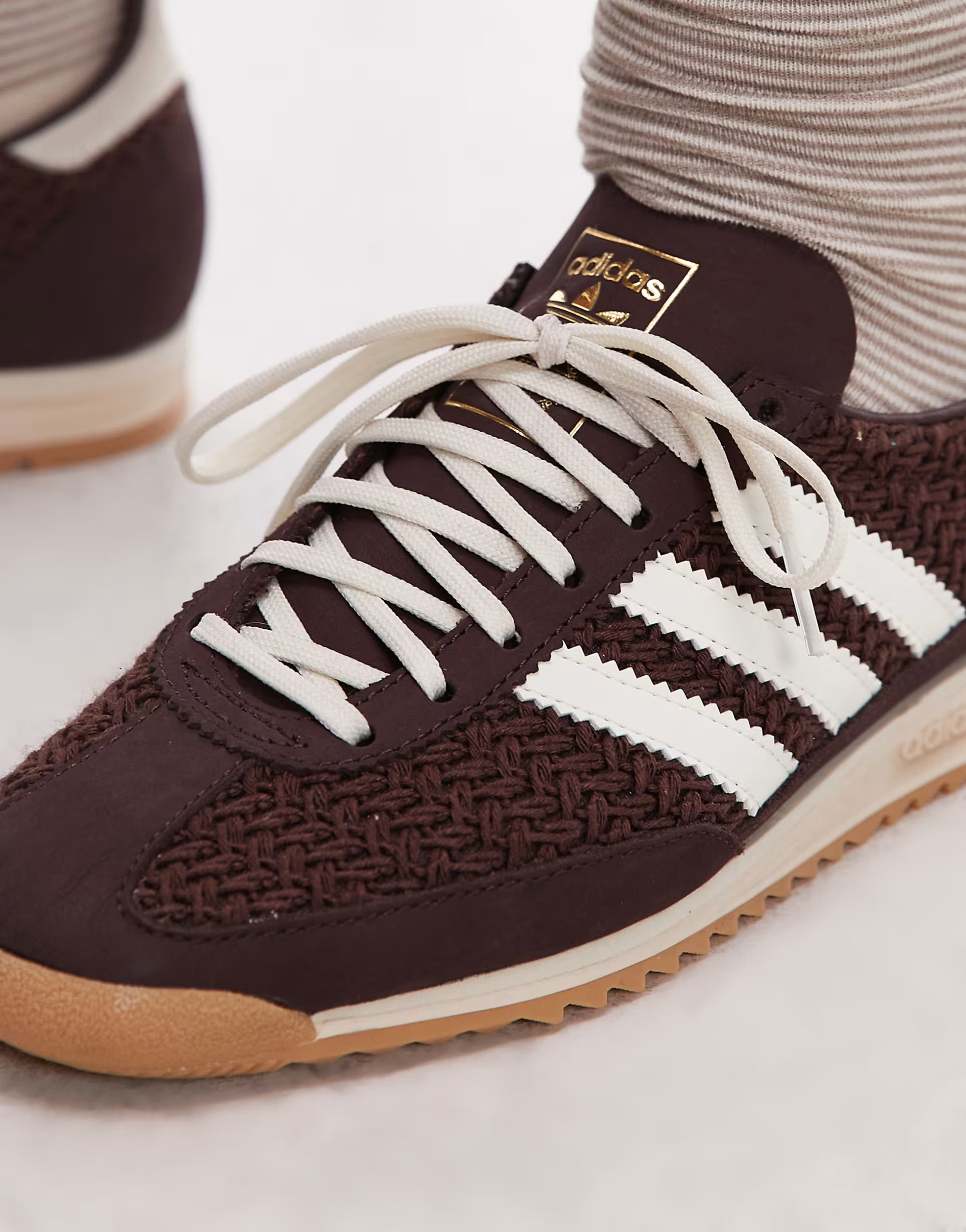 adidas Originals SL 72 OG trainers in brown and cream woven- Exclusive to ASOS | ASOS (Global)