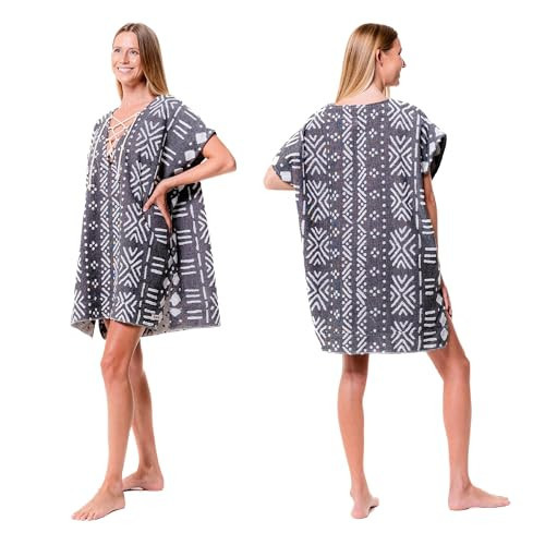 Sand Cloud Beach Cover Up for Women - Bathing Suit & Swimsuit Cover-Up Womens Poncho with Comfortable Fit for Post Swim - Top Shirt Coverups for Summer Made with Organic Turkish Cotton - Black | Amazon (US)