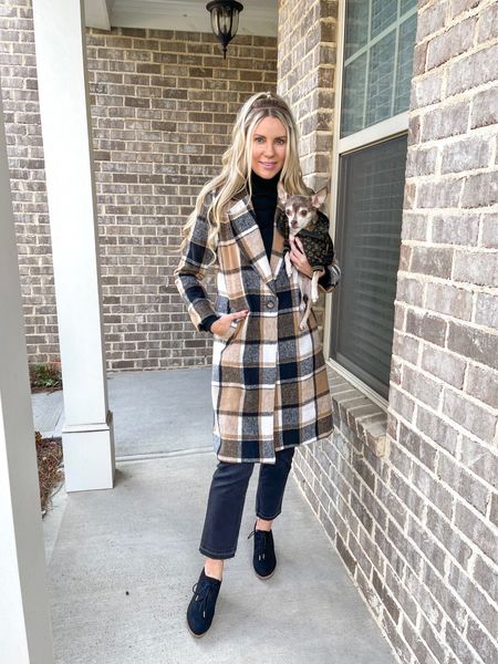 Got this coat last year and it’s back again! 

Fall outfit, plaid coat, dog clothes, black jeans, turtleneck, Shein 

#LTKstyletip #LTKunder50 #LTKSeasonal