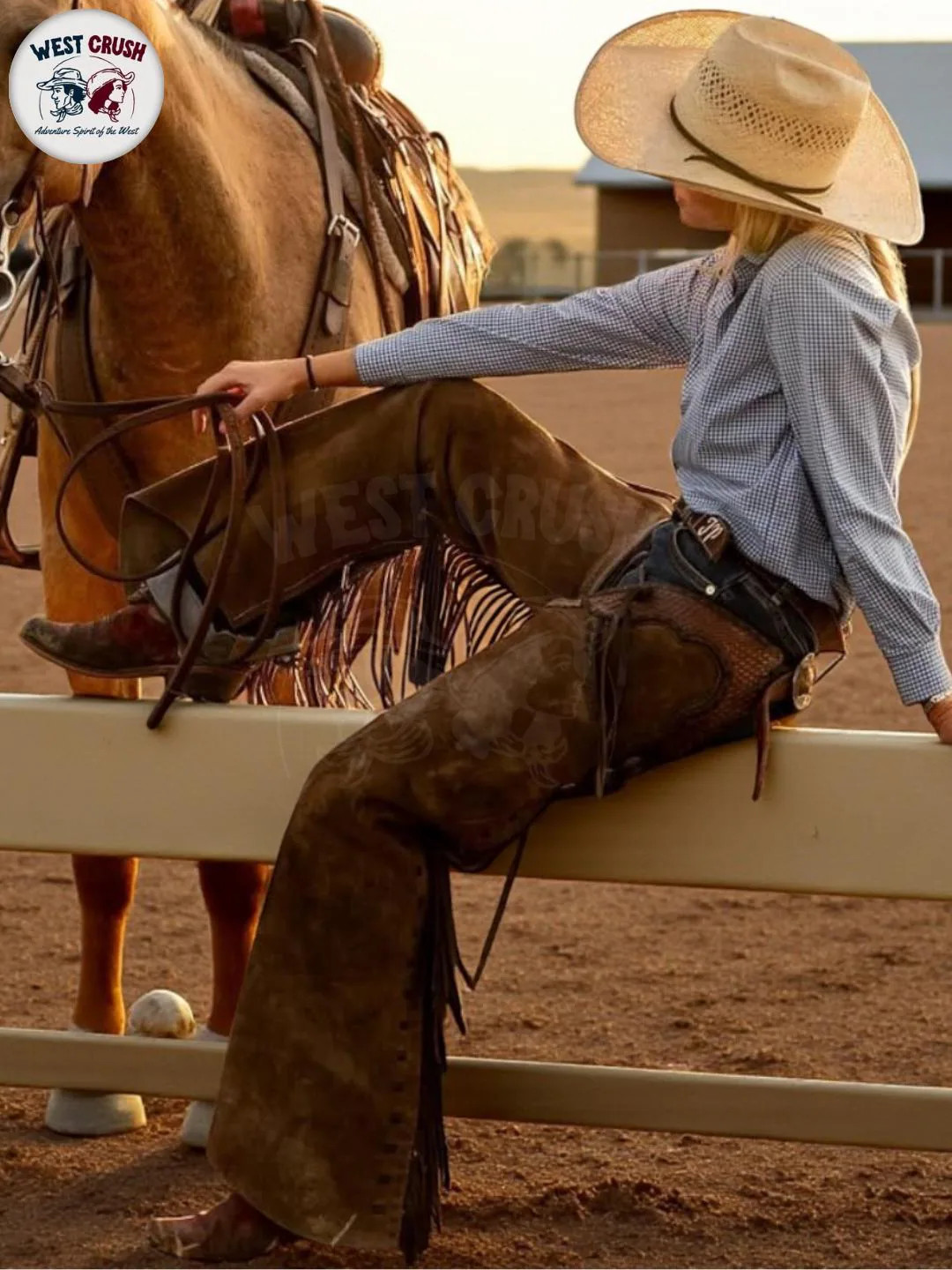Women's 100 % Real Suede Leather Western Style Buckskin Leather Chap Fringes Rodeo Leather Pant C... | Etsy (US)