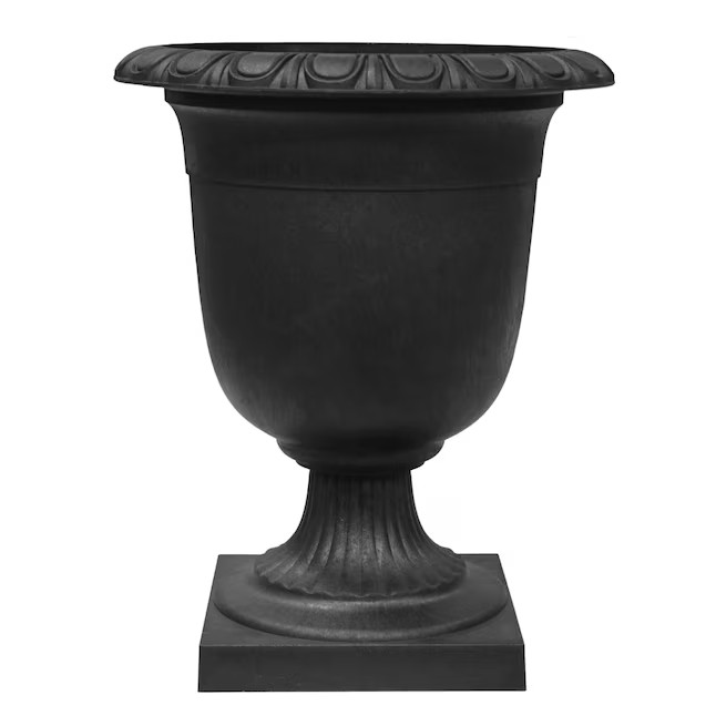 Tierra Verde Urn 18.7-in W Black Recycled plastic Indoor/Outdoor Planter | Lowe's