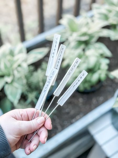 I’m planting an herb garden this year in a window box style planter attached to the deck railing and my adorable clay stamped herb markers have arrived! They are customized, available in metal and clay and re so affordable. Home garden deck garden herb snips patio gardenn 

#LTKhome #LTKfindsunder50 

#LTKSeasonal