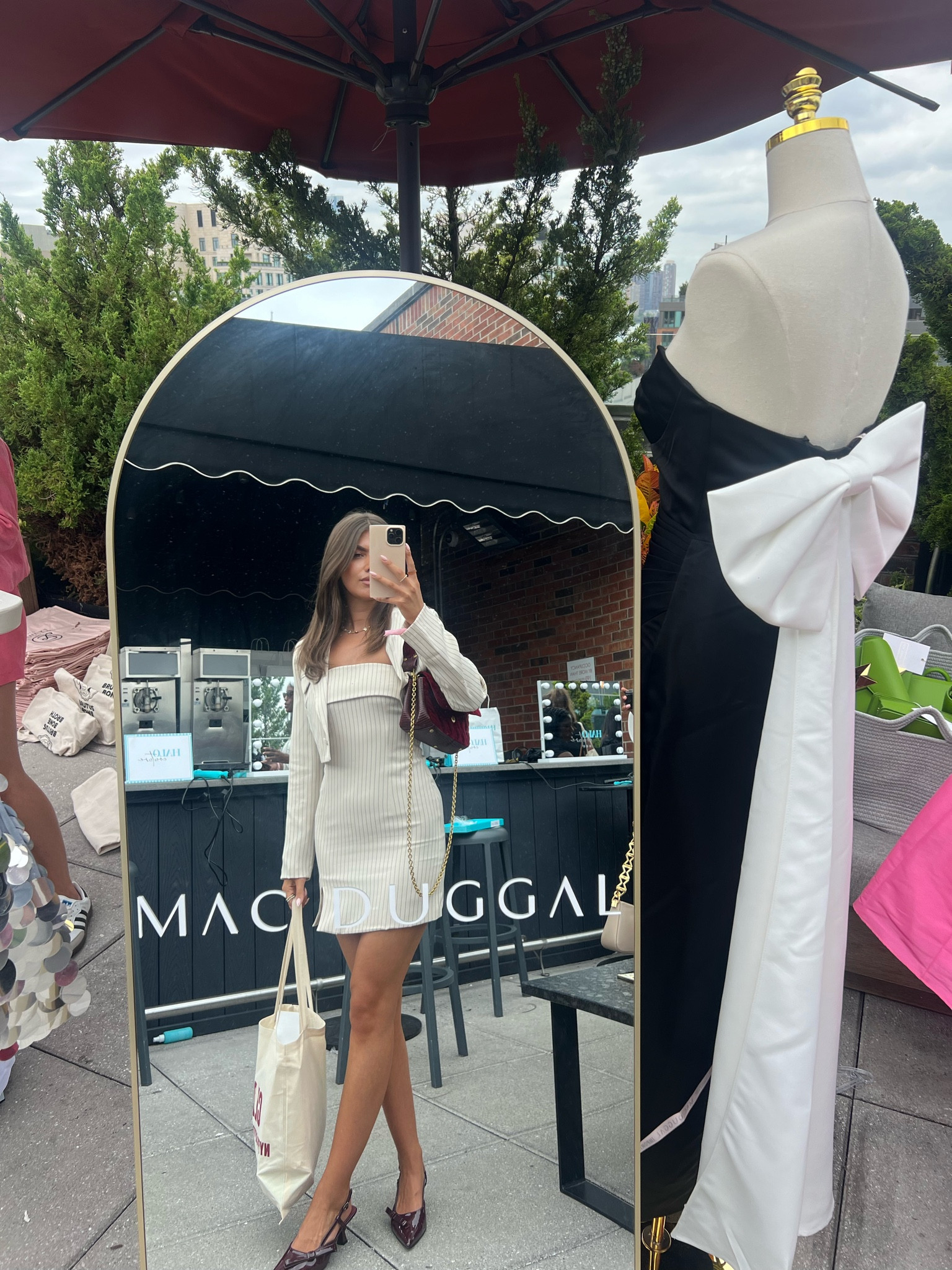 Pinstripe dress & blazer set 