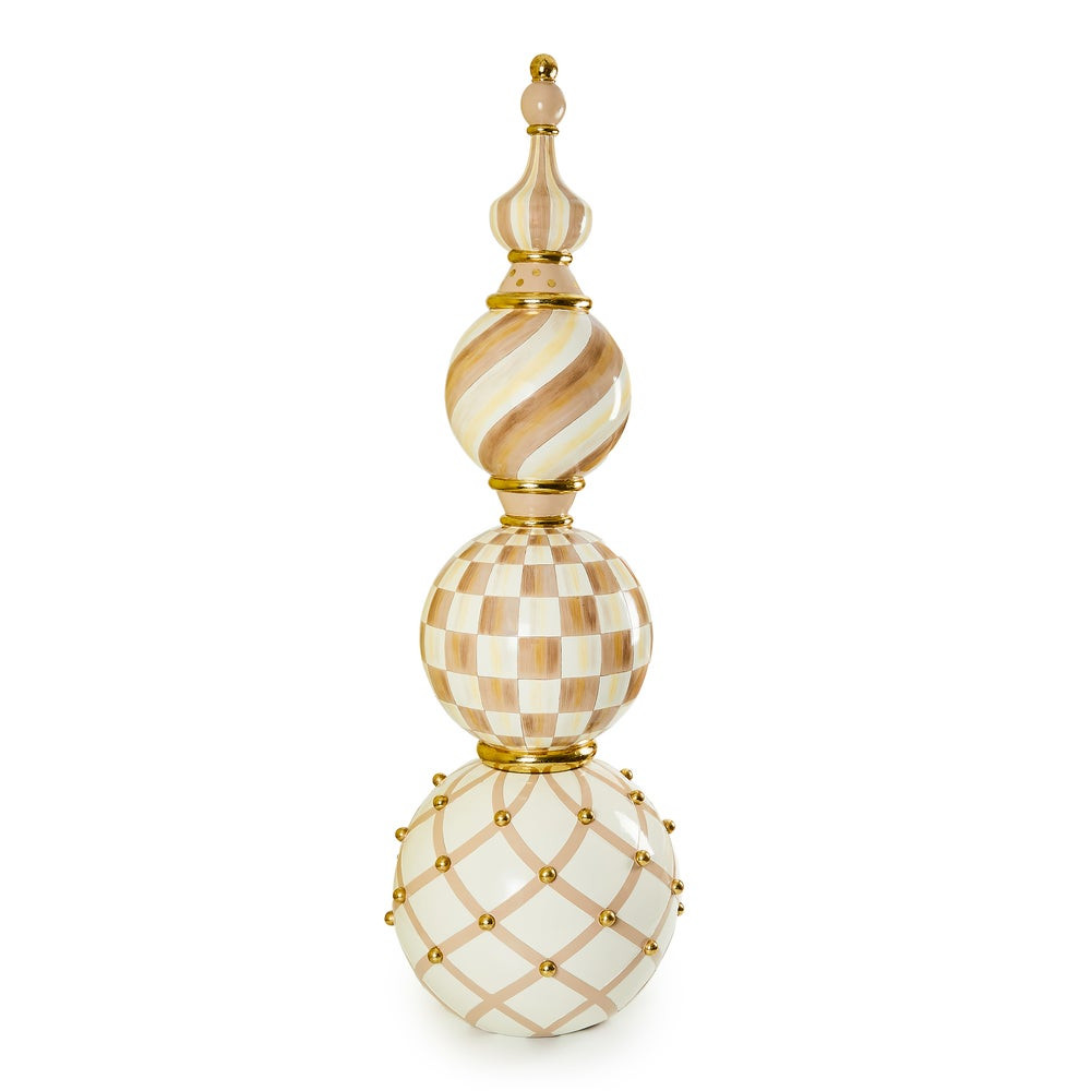 Mocha Check Outdoor Trophy Topiary | MacKenzie-Childs