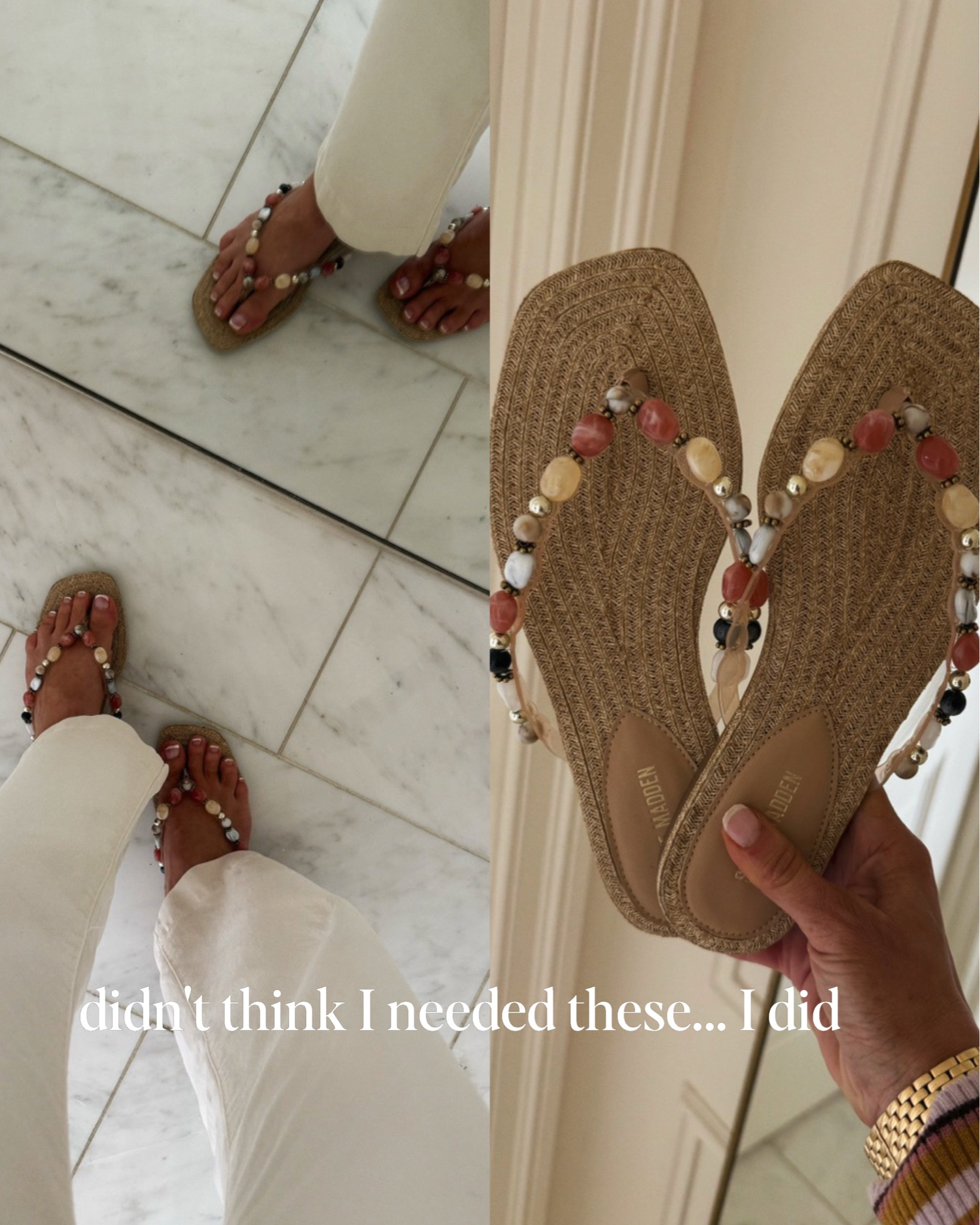 Love these embellished flip flops 