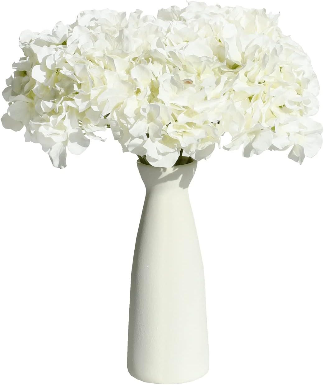 Mandy's 10pcs Ivory Flowers Hydrangea Heads Silk Flowers with Stems for Home Kitchen Wedding Deco... | Amazon (US)