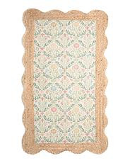 27x45 Bellflower Spring Floral Printed Jute Runner | TJ Maxx