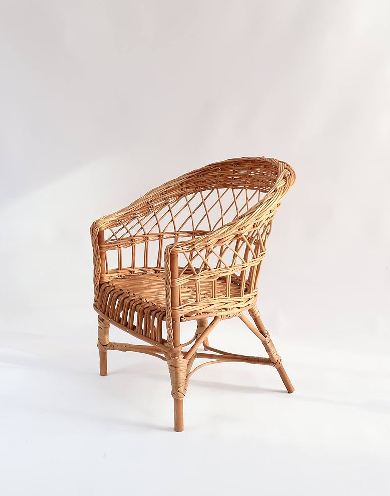 CACKOO Handmade Wicker Kids Chair Rattan Natural Wood, Wicker Furniture (Natural wicker) | Amazon (US)