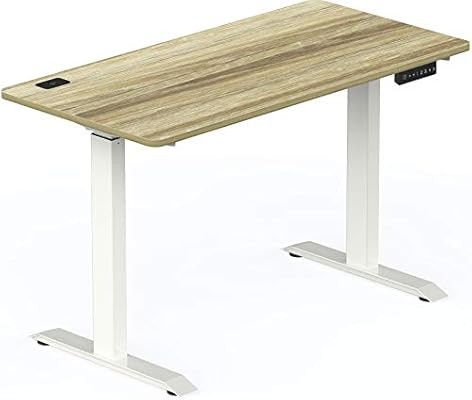 SHW Electric Height Adjustable Computer Desk, 48 x 24 Inches, Oak | Amazon (US)