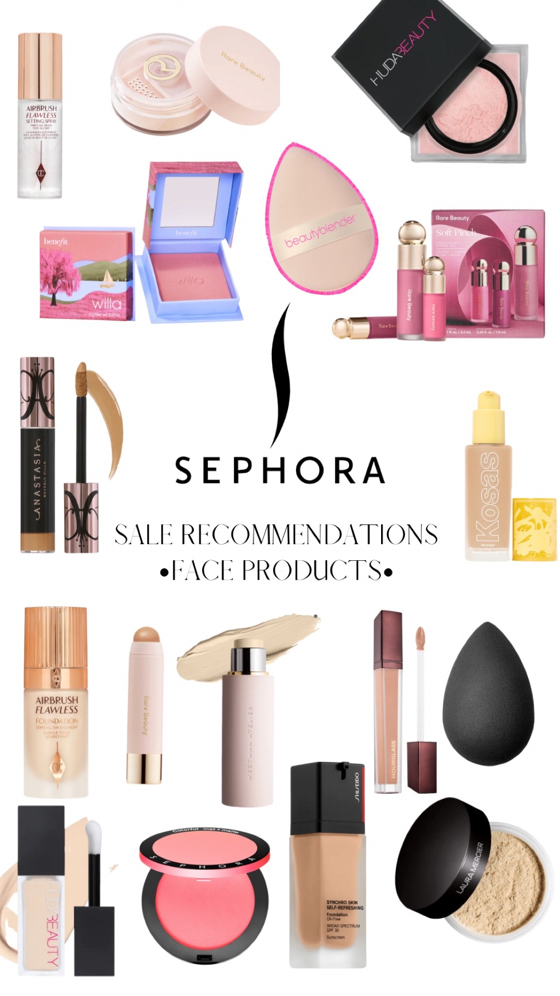 Sephora Sale Face Product recommendations! Foundation, concealer, blush, setting spray, beauty blender, makeup puff 

#LTKHoliday #LTKbeauty #LTKsalealert