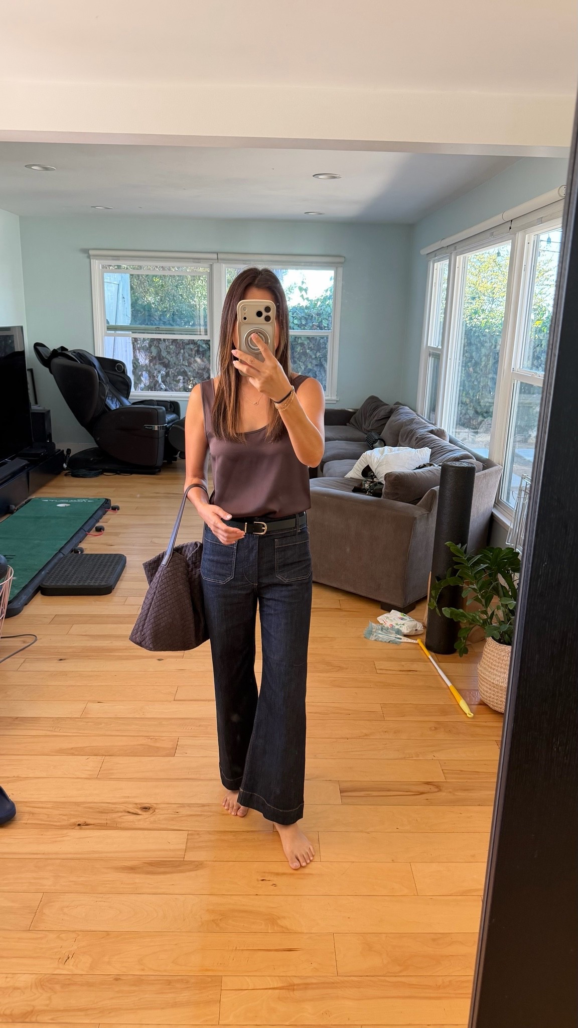 Love the satin top and wide leg jeans

#LTKActive #LTKSaleAlert #LTKootd
