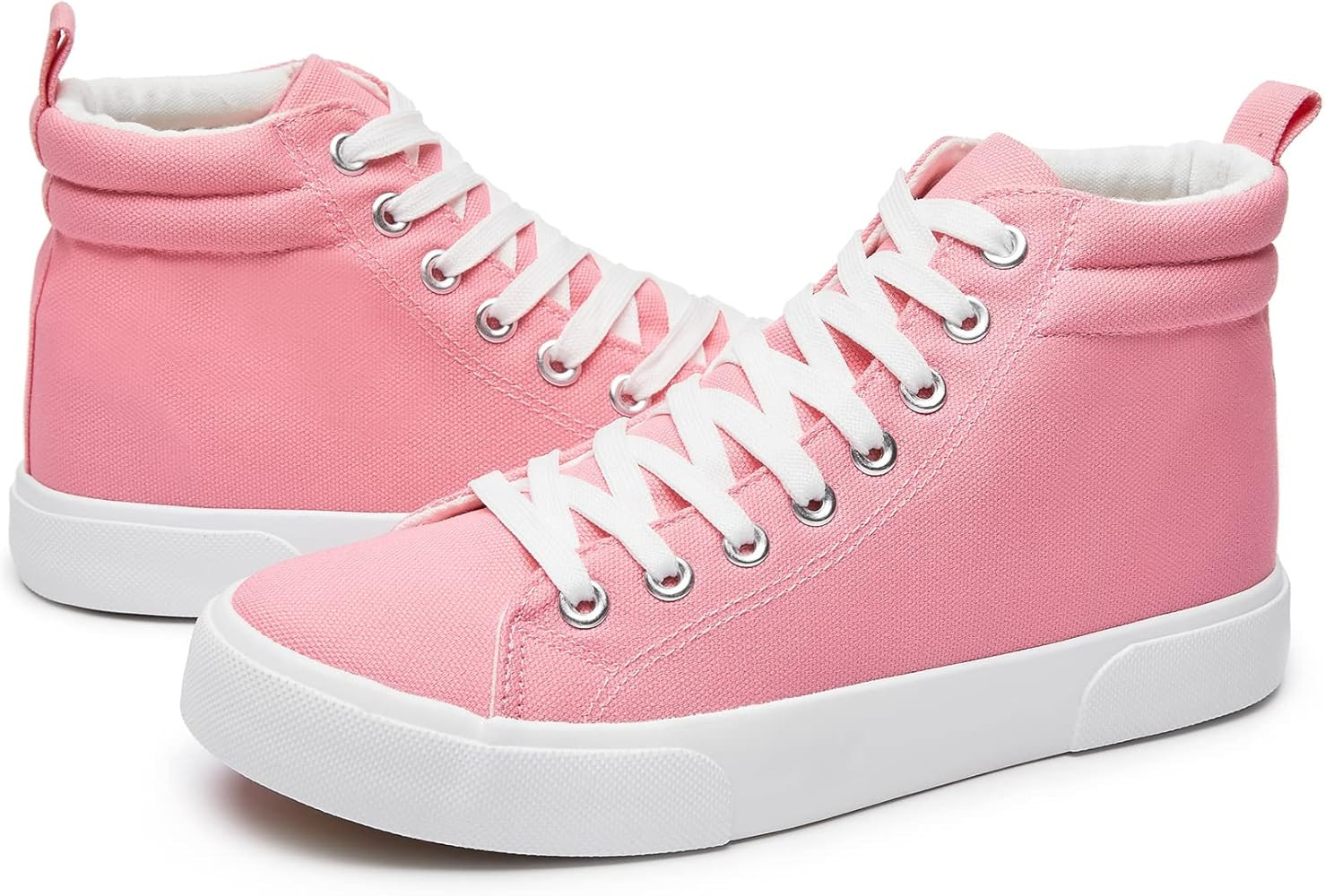 yageyan Womens High Top Canvas Sneakers Fashion Classic Shoes Comfortable White and Black Walking... | Amazon (US)