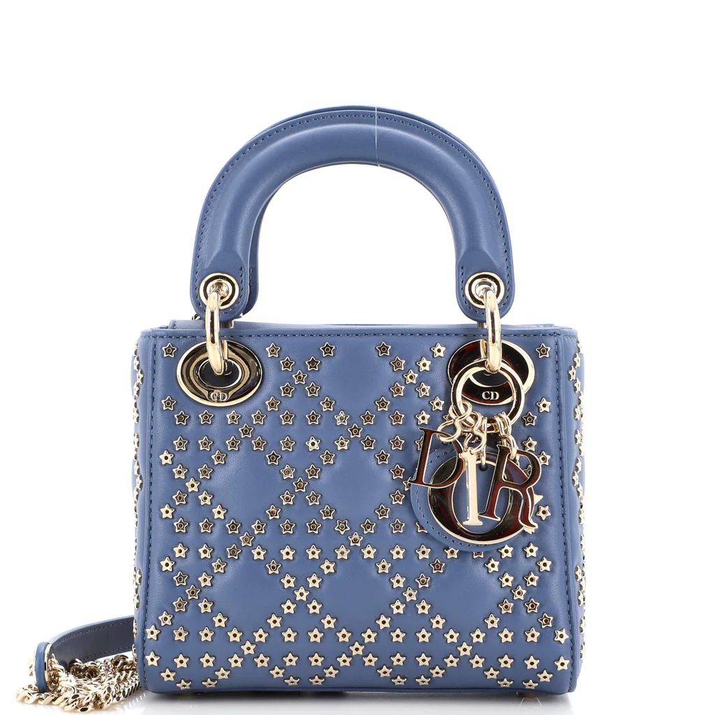 Lady Dior Chain Bag Cannage Lucky Star Studded Lambskin Mini | Rebag