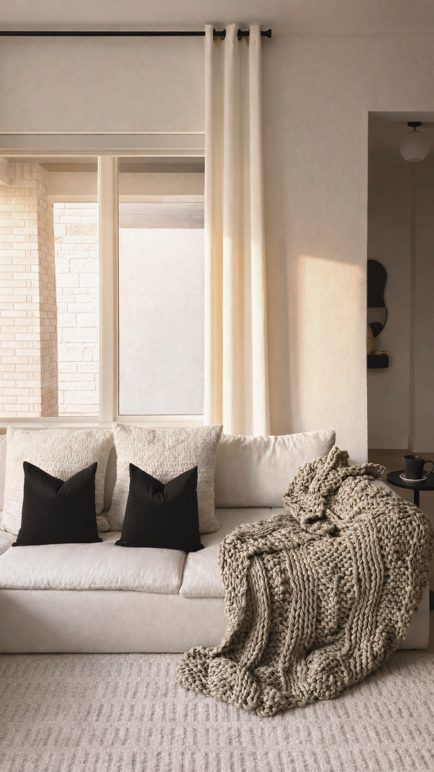 The secret to that fluffy pillow look in 3 easy steps:

📌 Choose an insert 1”-2” larger than your cover. 
These are 18”x18” pillows with a 16”x16” cover

📌 Down feather inserts - A MUST for step 3

📌 Karate chop 

#homedecor #pillow #decortips #modernhome #livingroomdecor 

#LTKHome