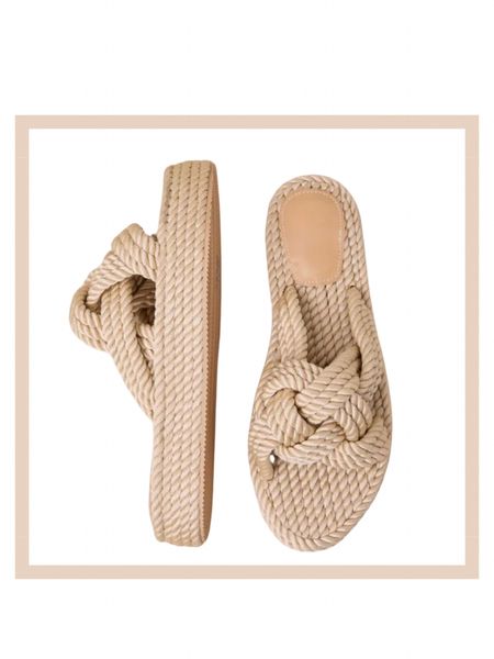 Rope flatform slide on sandals 

#LTKshoecrush #LTKstyletip #LTKfindsunder100