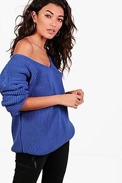 Oversized V Neck Sweater | Boohoo.com (US & CA)