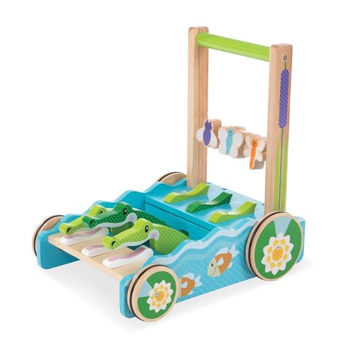 Melissa & Doug First Play Chomp and Clack Alligator Wooden Push Toy and Activity Walker - Pretend Play Developmental Baby Push Walker Toy For Toddlers Ages 1+, 1 EA | Amazon (US)