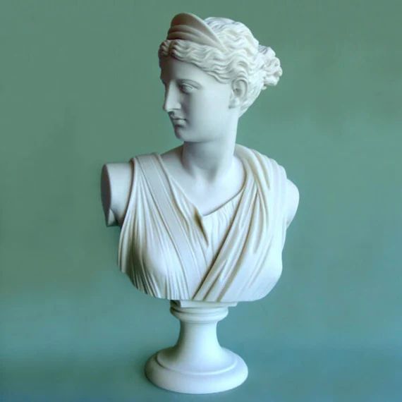 Artemis bust statue made of Alabaster 15cm white | Etsy (US)
