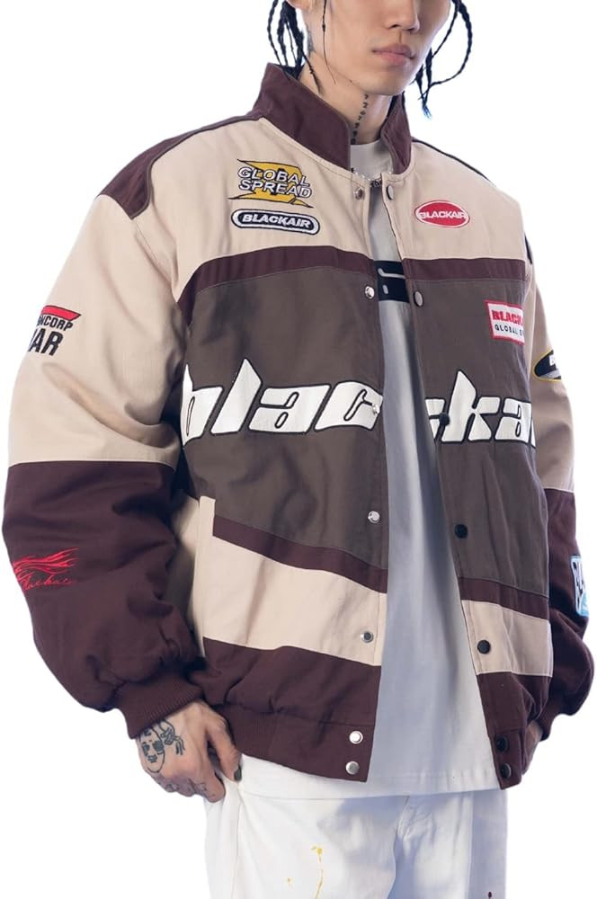 Aelfric Eden Men's Letter Foaming Love Print Varsity Jacket Vintage Graphic Baseball Jacket Unise... | Amazon (US)