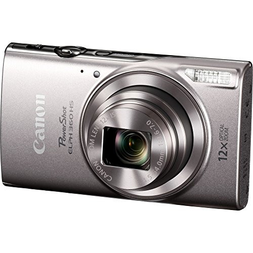 Canon PowerShot ELPH 360 Digital Camera w/ 12x Optical Zoom and Image Stabilization - Wi-Fi & NFC Enabled (Silver) | Amazon (US)