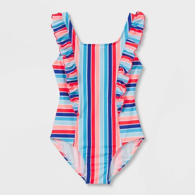 Toddler Girls&#39; Americana Striped One Piece Swimsuit - Cat &#38; Jack&#8482; XS | Target