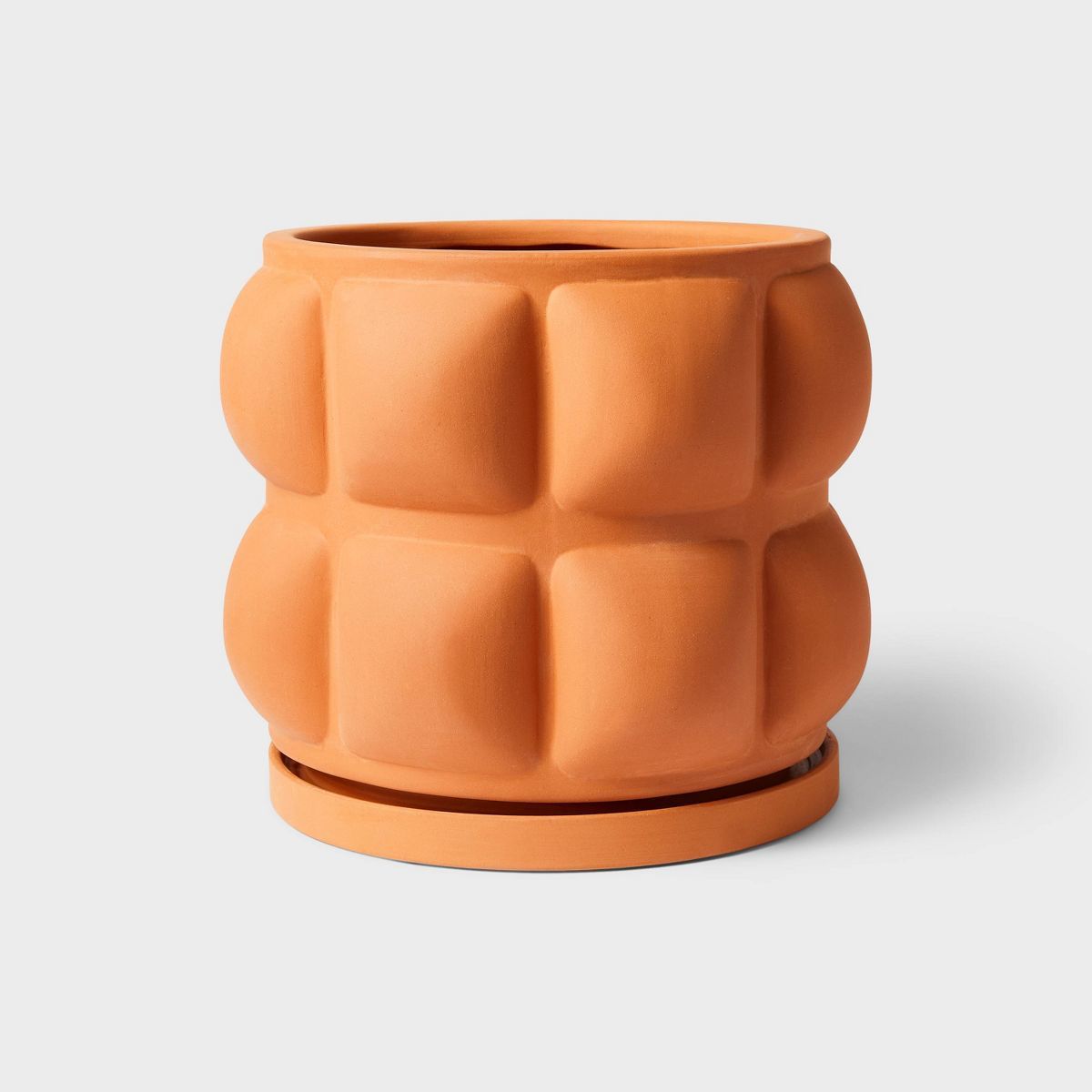 Hilton Carter for Target 5.17" Wide Terracotta Embossed Ceramic Indoor Outdoor Planter Pot Orange | Target
