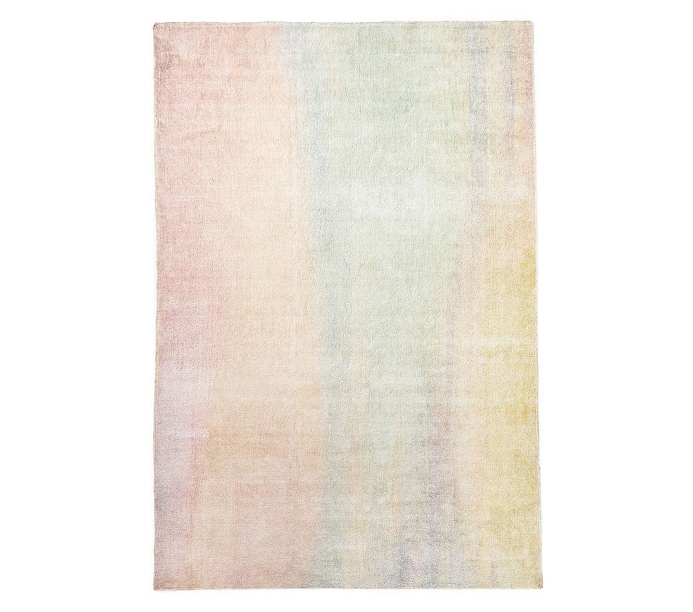 Watercolor Rainbow Printed Rug | Pottery Barn Kids