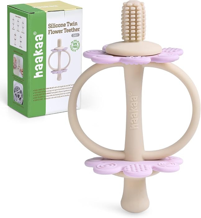 Nipple-Shaped End for Gum Massage, 360\u00b0 Baby Toothbrush Head for Self-Brushing Training | Amazon (US)