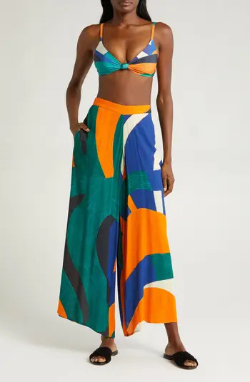Serena Print Cover-Up Wide Leg Pants | Nordstrom