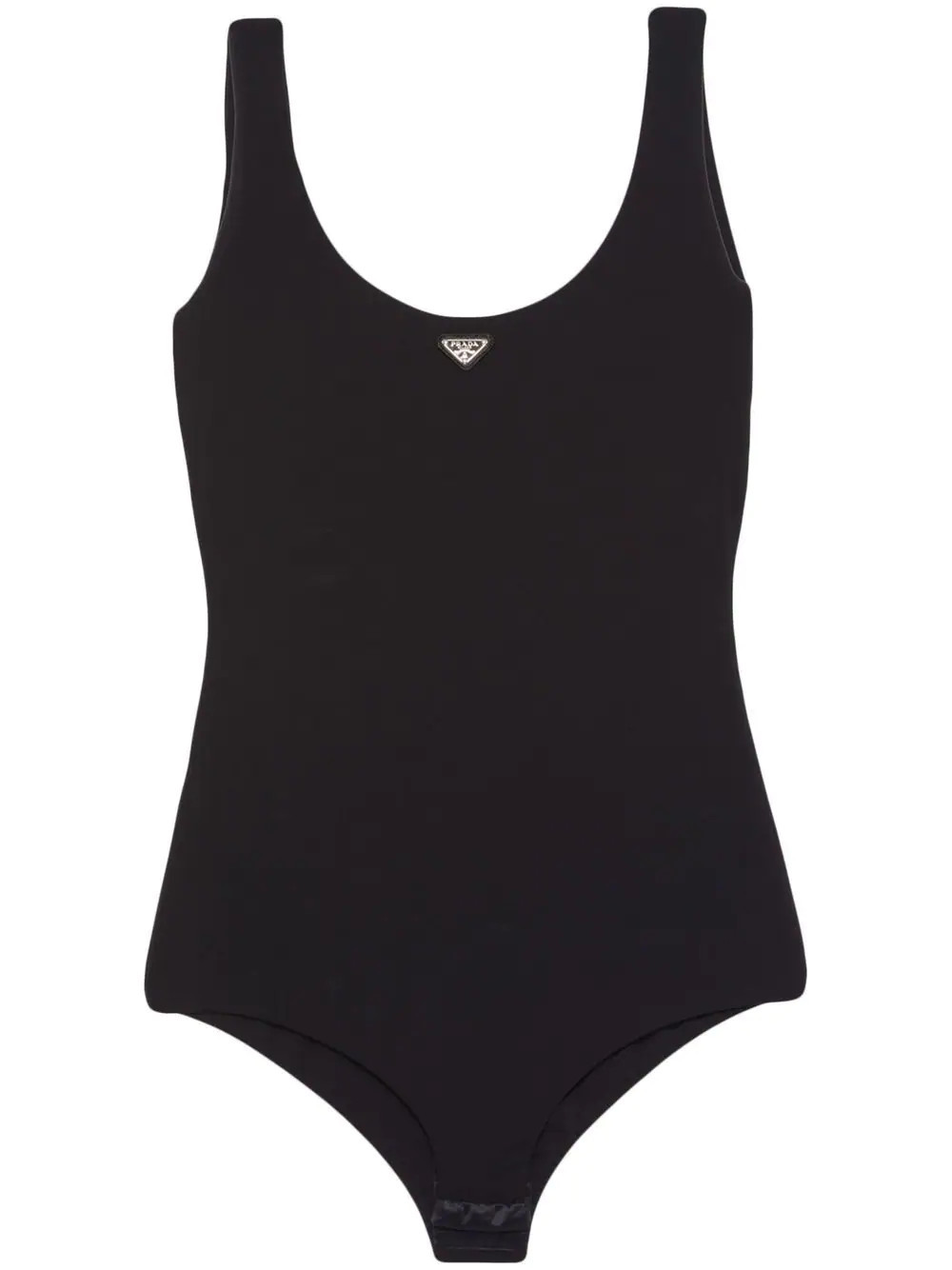Prada triangle-logo bodysuit - Black | Farfetch Global