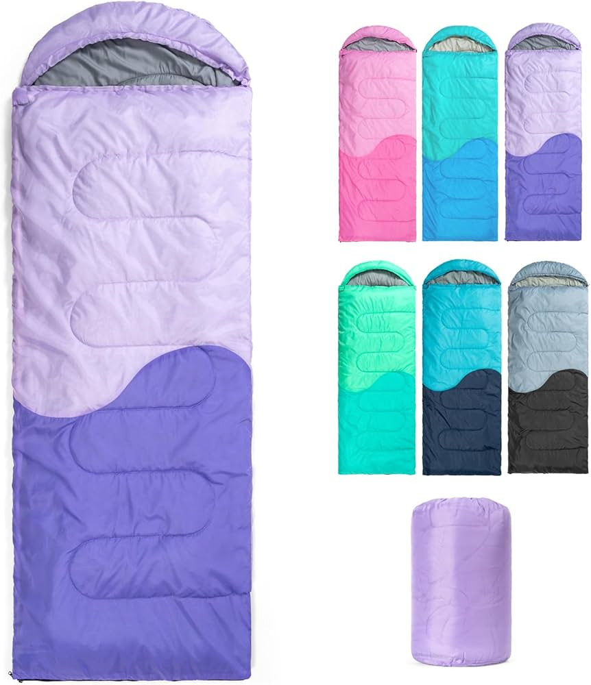 Sleeping Bag - 3 Seasons for Adults Kids Boys Girls Camping Hiking - Warm Cold Weather Lightweigh... | Amazon (US)