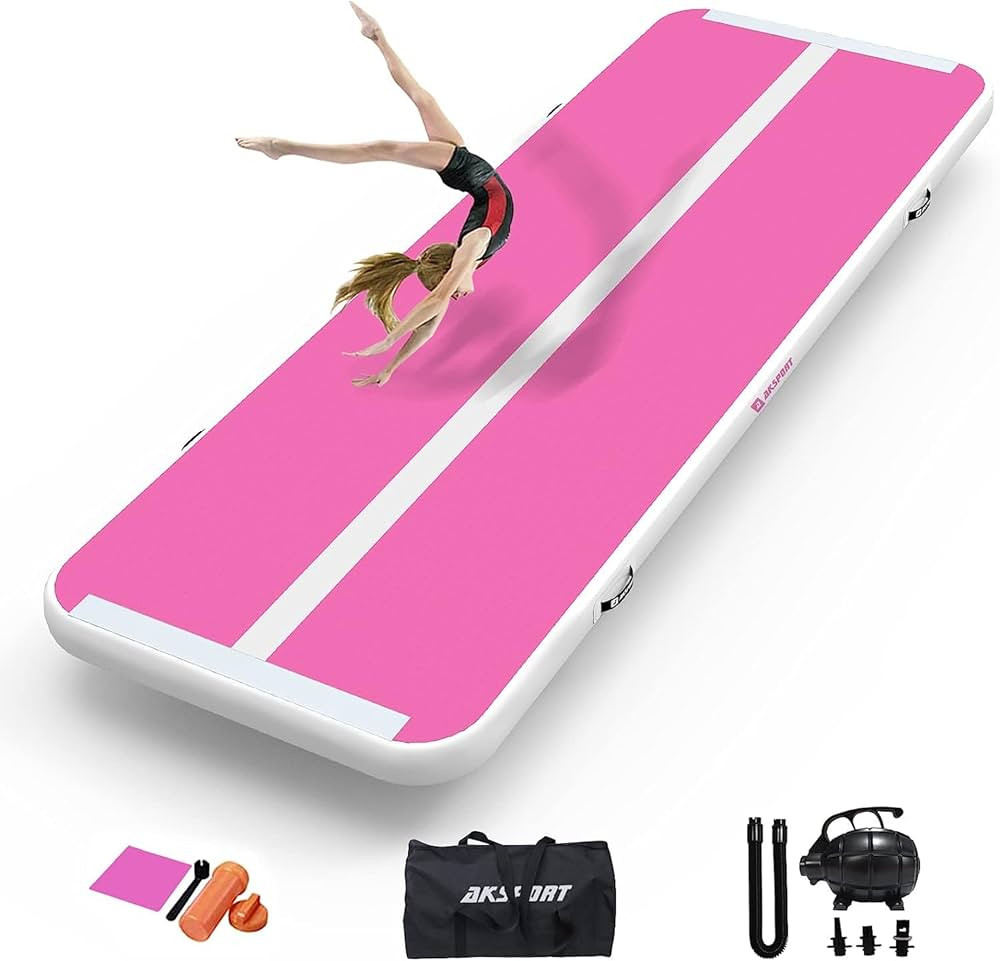 AKSPORT Gymnastics Air Mat Tumble Track Tumbling Mat Inflatable Floor Mats with Air Pump for Home... | Amazon (US)