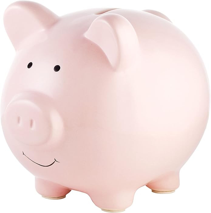 Pearhead Large Ceramic Piggy Bank, Ideal for Boys and Girls, Kids Money and Coin Bank, Perfect Ba... | Amazon (US)