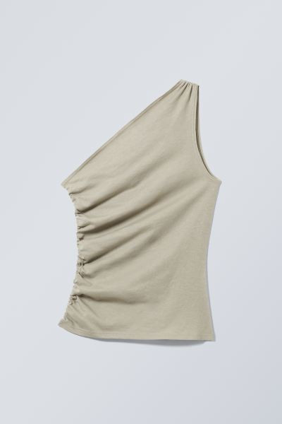 Asymmetric One Shoulder Top - Light Mole - Ladies | H&M GB | H&M (UK, MY, IN, SG, PH, TW, HK)