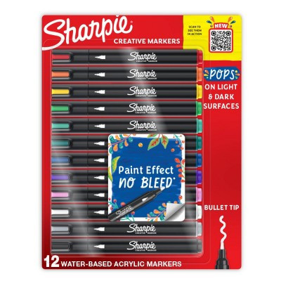 Sharpie 12pk Creative Markers Bullet Tip Colorful Gifting: Permanent Medium Point Art & Stationery for Ages 8+ | Target