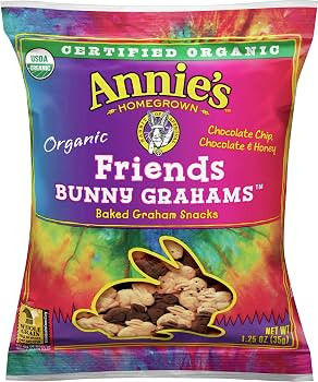 Annie's Homegrown Organic Bunny Grahams (Pack of 10) with By The Cup Stickers | Amazon (US)
