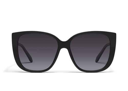 Quay - Womens Sunglasses, Square Lenses with UV Protection, Oversized Sunglasses, Ever After, Matte Black | Amazon (US)