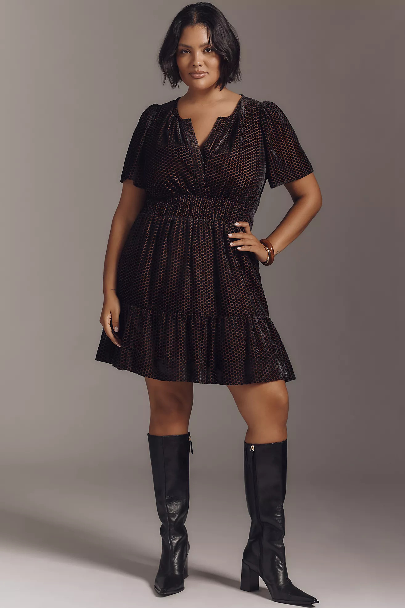 The Somerset Velvet Mini Dress | Anthropologie (US)