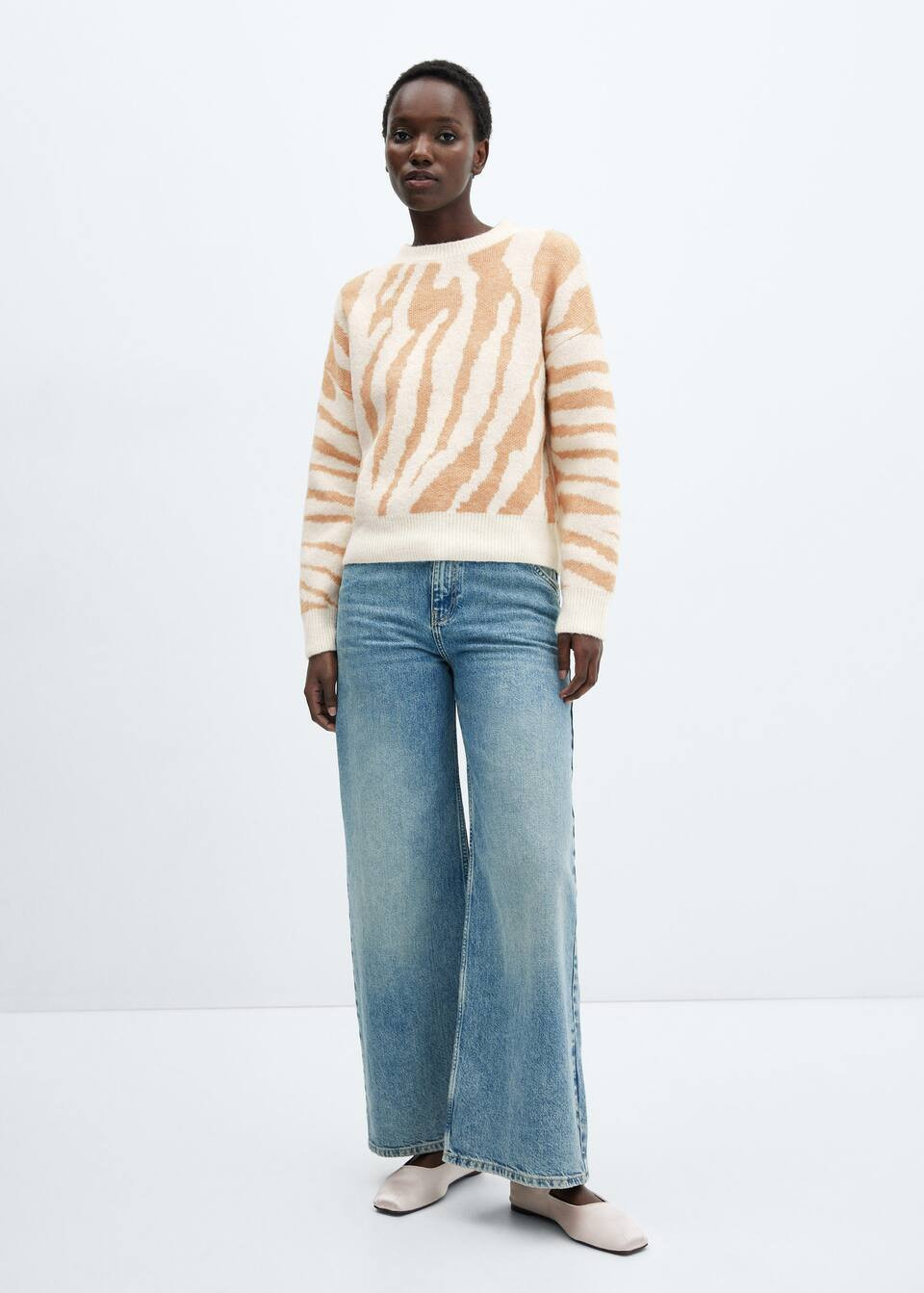 Animal print knit jersey -  Women | Mango USA | MANGO (US)