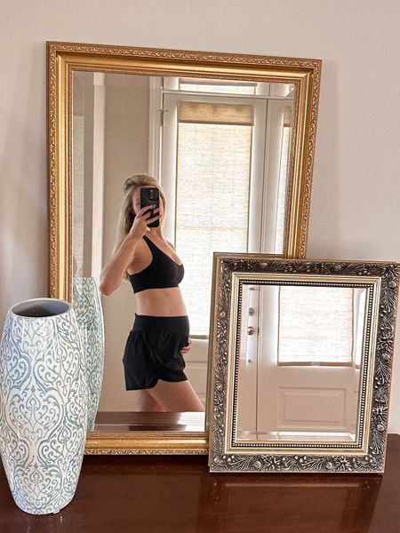 These shorts and this bra have been absolute pregnancy staples for me. They are so comfortable and non restricting. I sized up to a medium in these shorts and they are perfect. The waist band is so stretchy and buttery soft  

#LTKbump #LTKunder50 #LTKFind