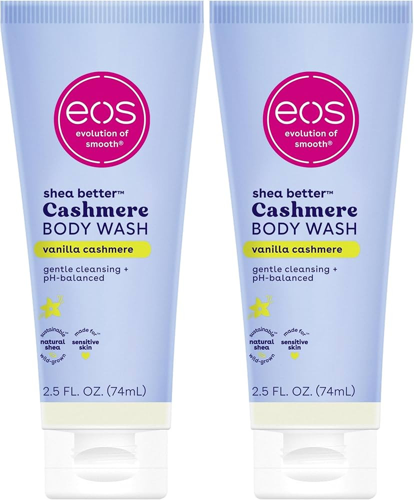 eos Travel Vanilla Cashmere Body Wash- Travel Size Essential, Toiletries, Mini Body Wash, 2.5 fl ... | Amazon (US)