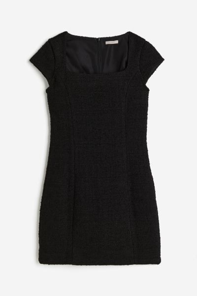 Bouclé dress - Black - Ladies | H&M GB | H&M (UK, MY, IN, SG, PH, TW, HK)