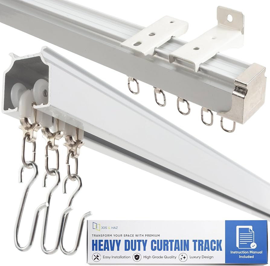 Jos & Haz Ceiling Curtain Track Set – 3ft-13ft / 4 Meter – Premium Heavy Duty Curtain Track, ... | Amazon (US)