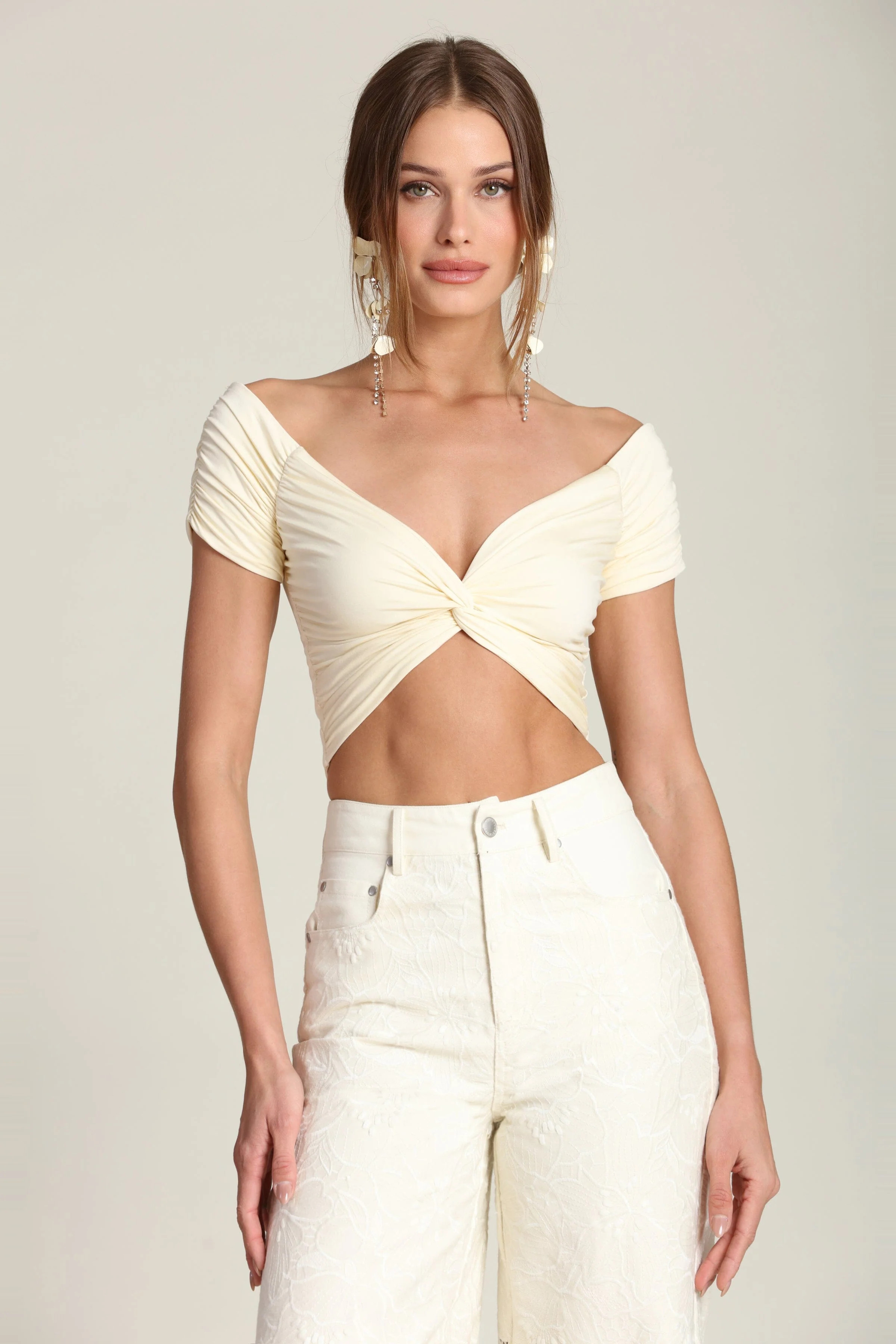 Twist Front Knit Crop Top | Avec Les Filles