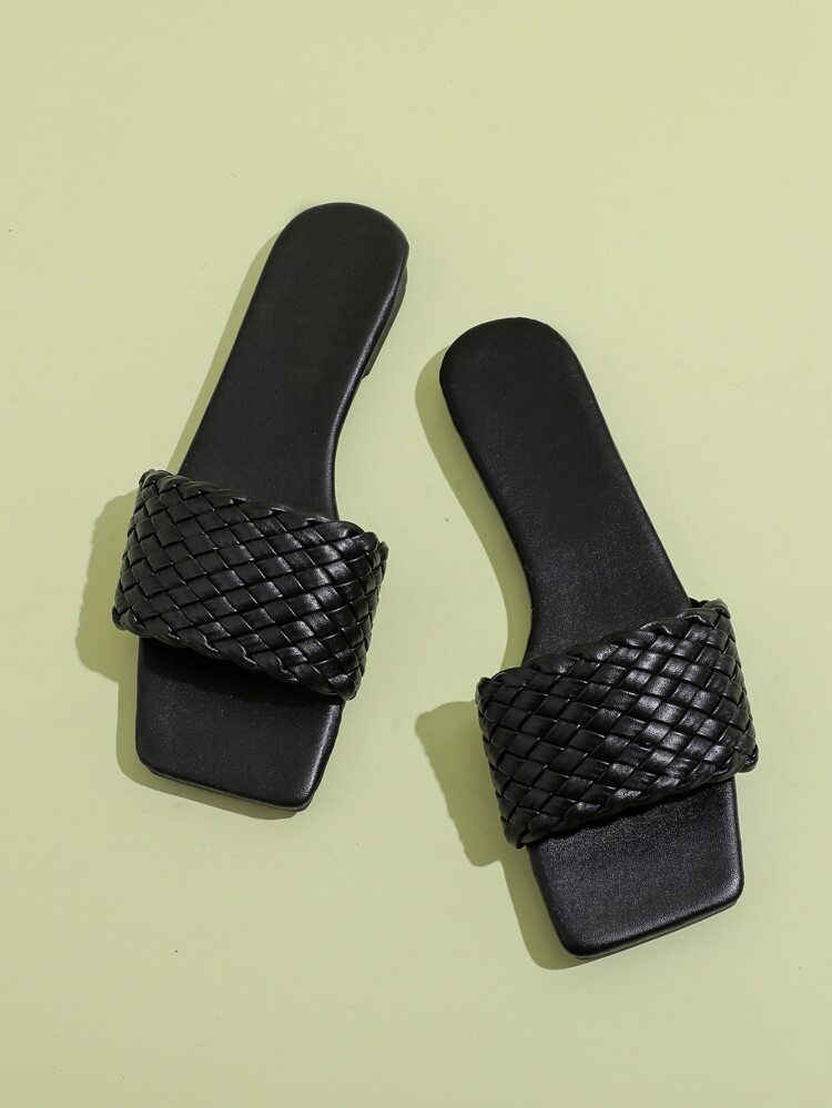 Braided Wide Fit Slide Sandals | SHEIN